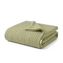 Плед-покривало Cosas Knitted Braid Olive косичка 200х220 см (Blanket_76Olive_KnittedBraid_200x220)