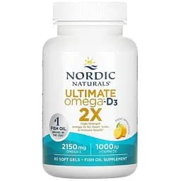 Рыбий жир Nordic Naturals Ultimate Omega D3 2X 2150 мг 60 капсул вкус лимона (NOR-021550)