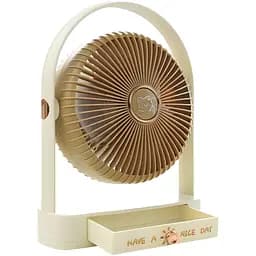 Настільний USB-вентилятор на акумуляторі бежевий (YS2301A)