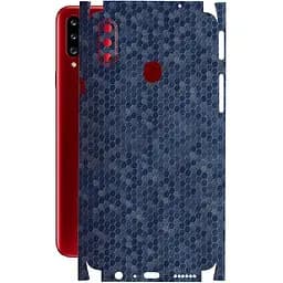Захисна плівка StatusSKIN для Samsung Galaxy A20s A207 Корпус Вініл Соти сині - мініатюра 1