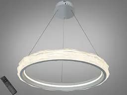 Біла підвісна LED-люстра Diasha 583-600WH, 95 Вт, з пультом, 60 см