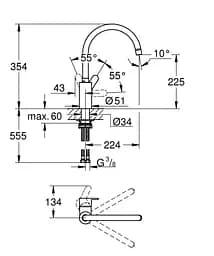 Змішувач для кухні Grohe Eurostyle Cosmopolitan 33975004, Хром - мініатюра 4