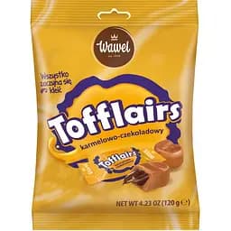 Цукерки Wawel Tofflairs карамель з шоколадною начинкою, 120 г (925513)