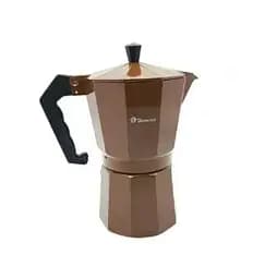 Гейзерная турка кофеварка для плиты из алюминия Domatec DT-2709 на 9 чашек кофейник гейзерного типа Коричневая