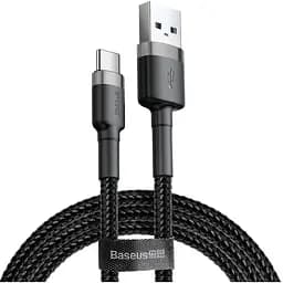 Кабель Baseus Cafule Type-C Cable 2A (3m) gray/black (CATKLF-UG1)