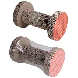 Когтеточка Eastland для котов Гантели, с двумя отверстиями, с кошачьей мятой, бумажная, 15х25 см (557-078)