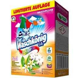 Средство моющее для стирки Waschkonig Color Orangen und Baumwollextrakt порошкообразное 6 кг