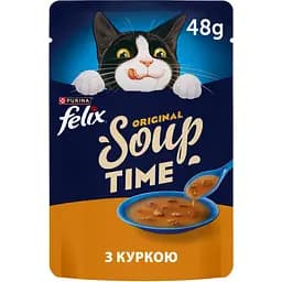 Вологий корм для котів Felix Soup з куркою 48 г