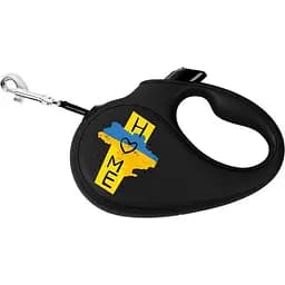 Повідець-рулетка для собак Waudog R-leash Дім, світловідбиваючий, M, до 25 кг, 5 м, чорний - мініатюра 2