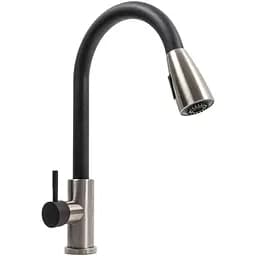 Смеситель кухонный Platinum KT 8203 (8614) однорычажный с выдвижным изливом карбон комби (SP000041286)