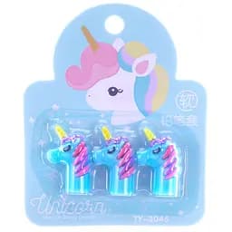 Набор колпачков канцелярских Единороги, голубой, 3 шт (853502)