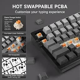 Клавіатура MCHOSE G98 Pro RGB Mechanical Flame Orange Switch Black (MC-G98S-5) - мініатюра 4
