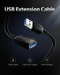 Подовжувач USB-USB 3.0 Vention F/M Flexible Round 5Gbps 1m Black (VAS-A45-B100) - мініатюра 6