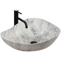 Умивальник Rea Dora Stone накладний REA-U5066, Сірий