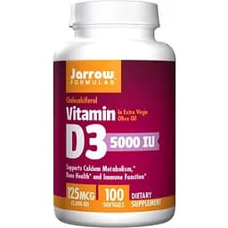 Вітаміни та мінерали Jarrow Formulas Vitamin D3 5000 IU, 100 капсул