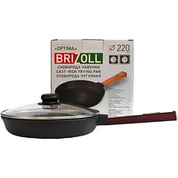 Сковорода Brizoll Optima-Bordo с чугунной крышкой 22х4 см (O2240-P2-C)