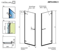 Душові двері Radaway Arta DWJ I 80 см 386071-03-01R - мініатюра 7