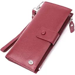 Вертикальний жіночий гаманець-клатч із натуральної шкіри ST Leather 22535 бордовий