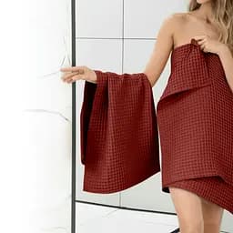 Рушник вафельний Cosas Greek Waffle Ruby 30x55 см, бордовий - мініатюра 4