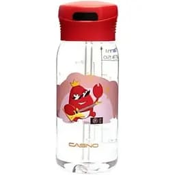 Пляшка для води Casno 400 мл KXN-1195 Червона (краб) з соломинкою (KXN-1195_Red)