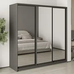 Шкаф-купе трехдверный MebelStar Стандарт BG 3 Зеркала 210x60x210 см Антрацит (MBS-8457)