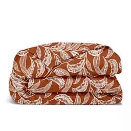 Комплект постільної білизни Cosas Terracotta CS3 Двоспальний теракотовий (LeafWhiteTerrakot_El160-96Silver_180) - мініатюра 5