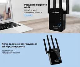 Ретранслятор-маршрутизатор Pix-Link X300R4 300Мбіт/с 2.4 ГГц Чорний (XNDWSW021403B 4326) - мініатюра 5