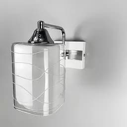 Бра в білому корпусі на 1 плафон Line F 126/1 CR+WT+WT