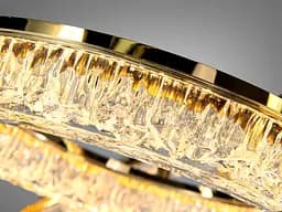 Підвісна LED люстра Diasha 1712/500+300G для спальні та вітальні, золото, 2 кільця, 54 W, освітлення 10-16 м2 - мініатюра 5