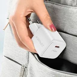 Зарядний пристрій Acefast A77 mini Type-C PD30W GaN білий + кабель Type-C to Type-C - мініатюра 5