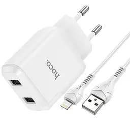 Адаптер HOCO Lightning cable Speedy dual port charger set N7 |2USB, 2.1A| (Safety Certified)