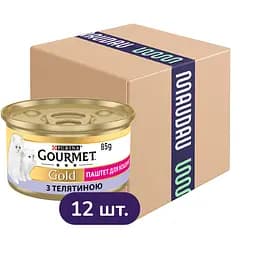 Упаковка вологого корму для кошенят Gourmet Gold Паштет з телятиною 1.02 кг (85 г x 12 шт.)