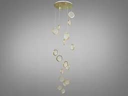 Люстра стельова LED Diasha 3005/18G 120W, 6600 лм, золото, для залу, коридору, вітальні