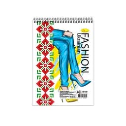 Блокнот "Fashion Ukrainian" А6 Апельсин АП-1907-3, 40 листов, пружина сверху