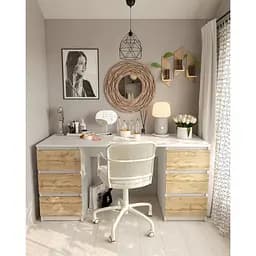 Стол компьютерный Moreli T-228 158x758x600 мм Белый/Дуб аппалачи (mo-t228-white-apalach)