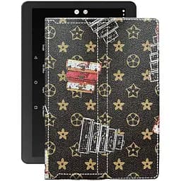 Чохол StatusCASE з екошкіри для планшету Pixus Ride 9.6 Луі-Вітон-коричневий