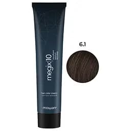 Професійна фарба для волосся з низьким вмістом аміаку Megix10 Mowan 6.1 темно-попелястий блонд 100 мл
