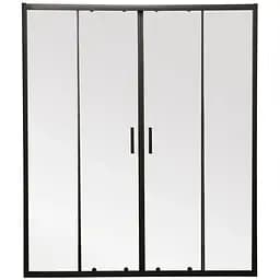 Дверь в нишу Mixxus Premium Diverse SD01-160x185-TR Black прозрачное стекло 5 мм MI6879, универсальная, прозрачная, черный матовый