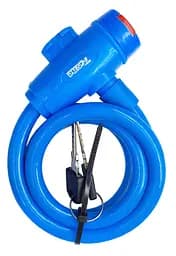 Велосипедний замок Rogtyo 12 x 1200 мм тросовий під ключ синій (G0001589)