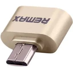 Переходник Remax Otg MicroUSB 8-046 Адаптер Usb мама микрокольца золотистый