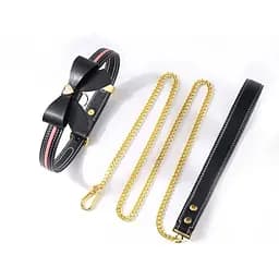 Повідець Lockink Sevanda Love Heart Butterfly LeaTher Collar Set - Black