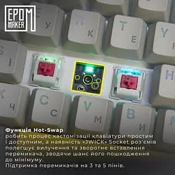 Клавіатура Epomaker EP64 Mulan White механічна бездротова (EP64-W-M) - мініатюра 18