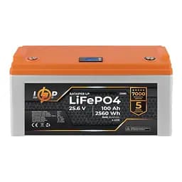 Акумулятор LP LiFePO4 25,6V - 100 Ah (2560Wh) (BMS 80A/40А) пластик