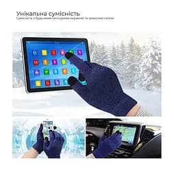 Рукавички для сенсорних екранів ArmorStandart Melange Blue/Black size L (ARM59869) - мініатюра 3