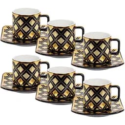 Кофейный набор Lefard 12 предметов 120 мл черный с золотом (926-018)