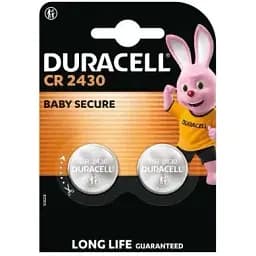 Батарейка Duracell CR 2430 спеціальна літієва типу таблетка 2430 3V 2 шт. в упаковці (5012262)