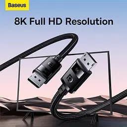Кабель Baseus High Definition Series DP 8K to DP 8k Adapter Cable 1.5 м 240Hz - мініатюра 2