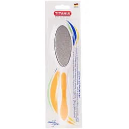 Терка педикюрная Titania двухсторонняя металлическая оранжевая (3044 В оранж)