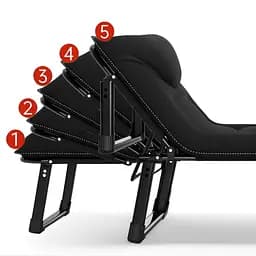 Розкладне ліжко з вбудованим матрацом Leobro Black (LB-FB-S1-BLK) - мініатюра 2