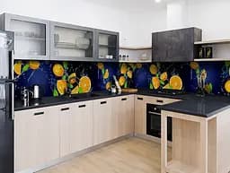 Кухонний фартух Апельсини у воді вінілова для кухні 65х250 см Фрукти Синій Happy Pocket Z182368 - мініатюра 4